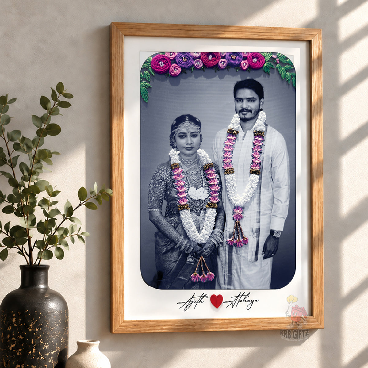 Personalized Embroidery Wedding Couple Photo Frame❤️