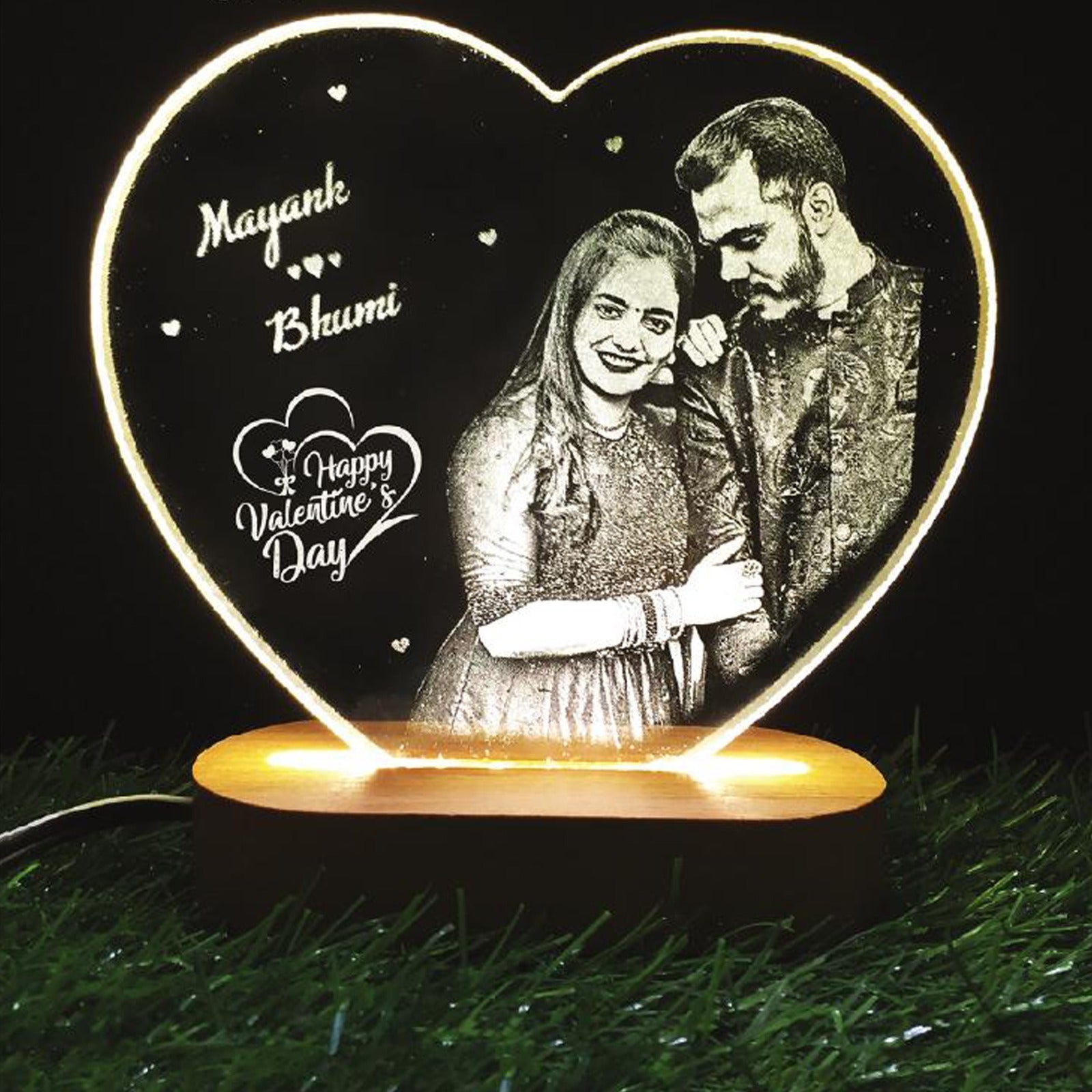 Heart Model Glass - ENGRAVING 5x6 inch [Contact us on whatsapp]