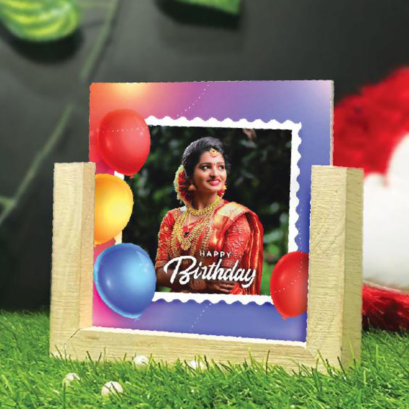 Unique Wooden Photo Table Top 6x6 inch [contact us on whatsapp]