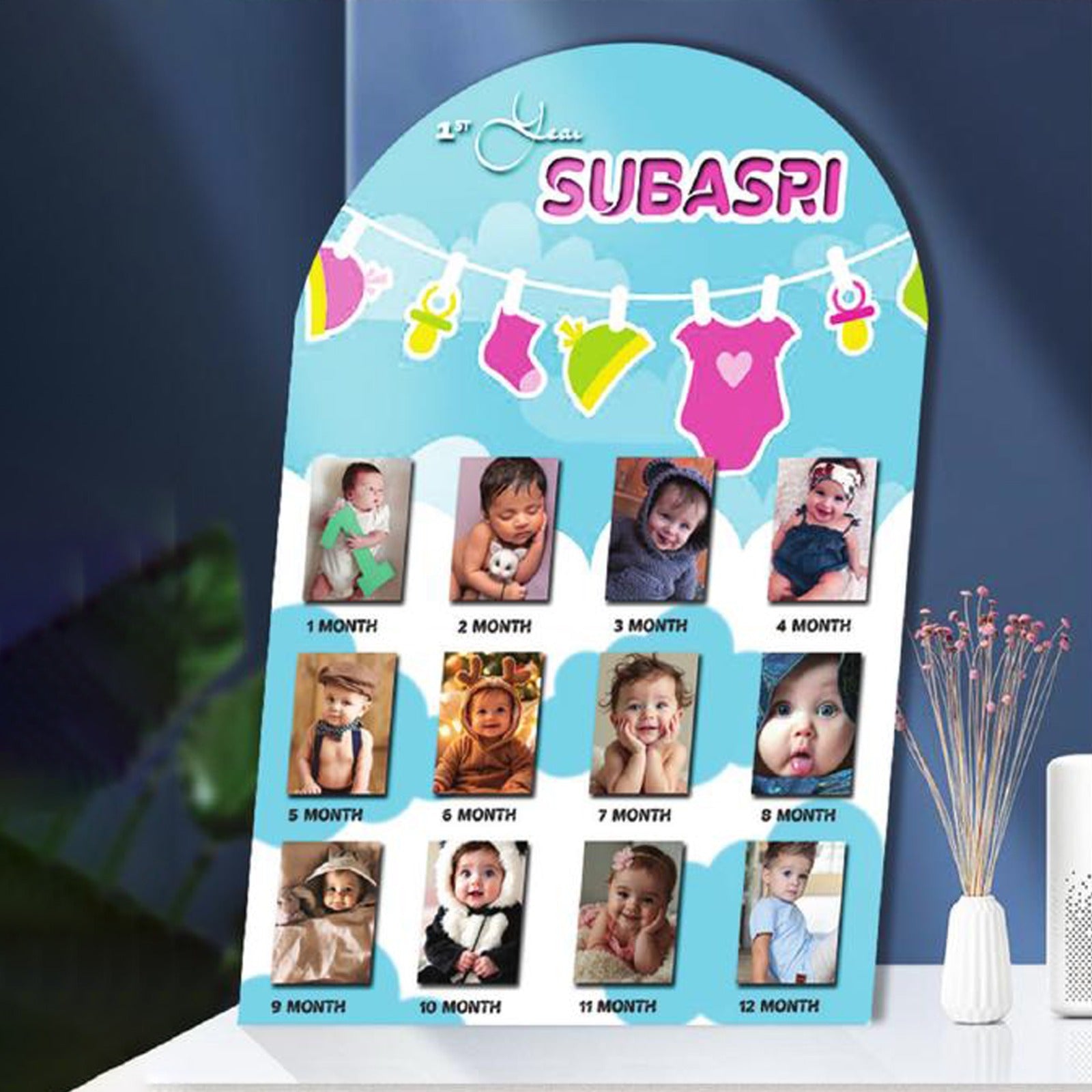 Years of Baby Frame [Customized Background and Images] 12X18in Order via Whatsapp