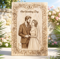 Wooden Engraved Photo Frames [happy anniversary]
