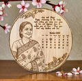 Wooden Engraved Photo Frames Circle [happy birthday]