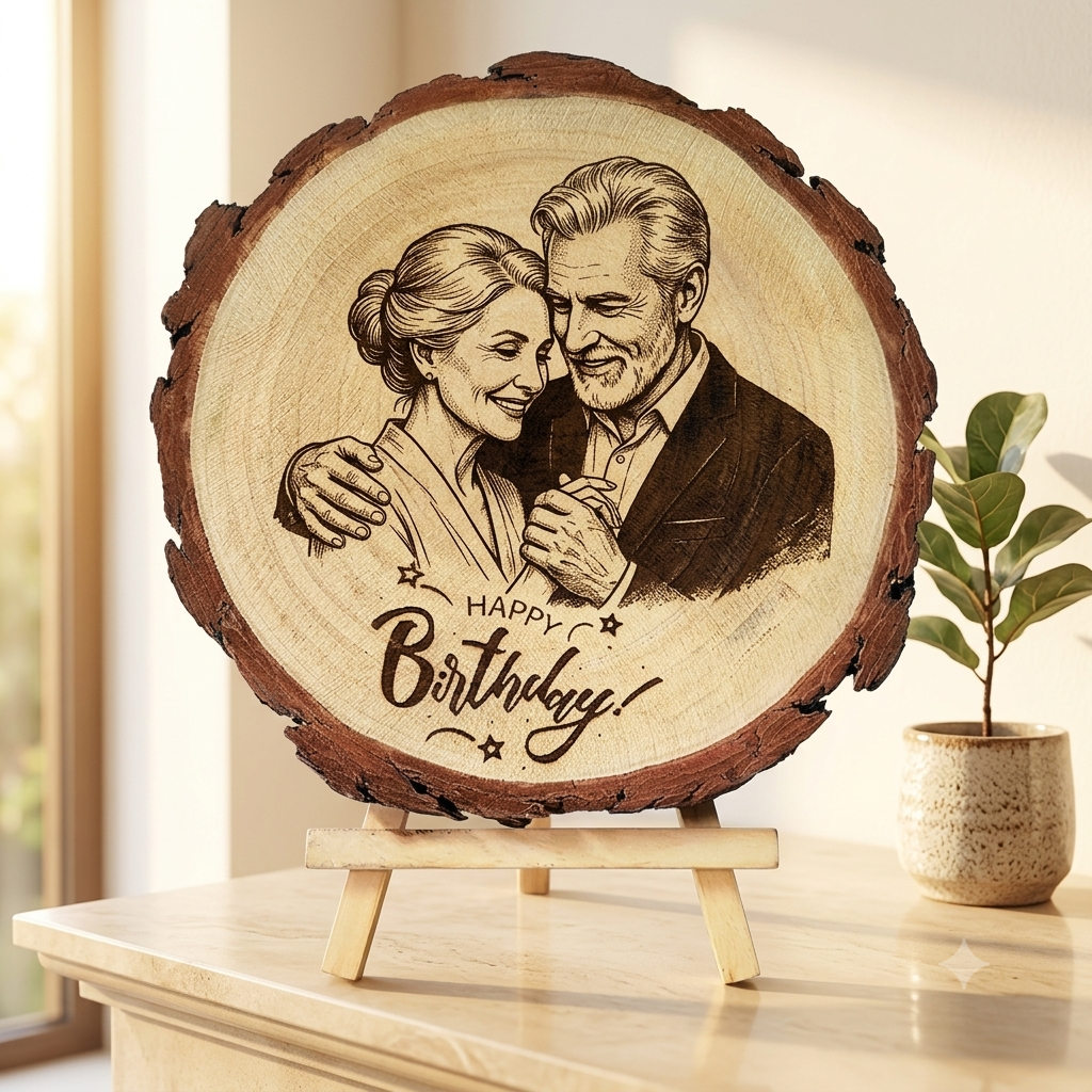 Wooden Engraved Photo Frames {Happy Birthday}