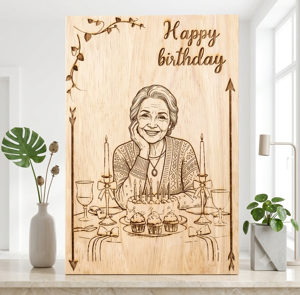 Wooden Engraved Photo Frames [Happy Birthday]